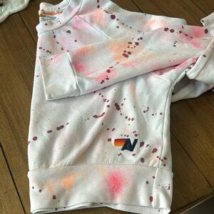 Aviator Nation Splatter Crop Top - Pink and Orange